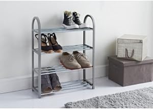 4 tier shoe storage rack grey modern