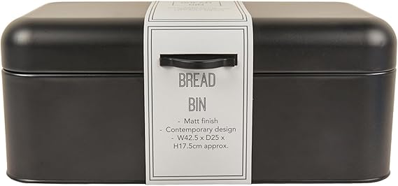 Black bread bin and canister set tea coffee sugar storage modern kitchen décor