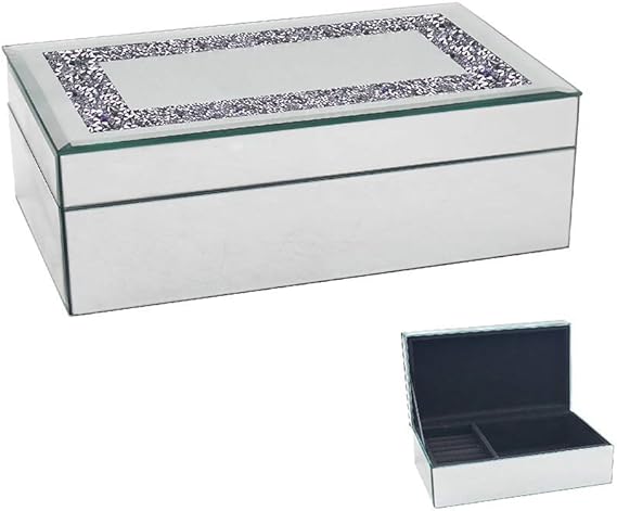 Crystal jewellery box trinket storage organiser