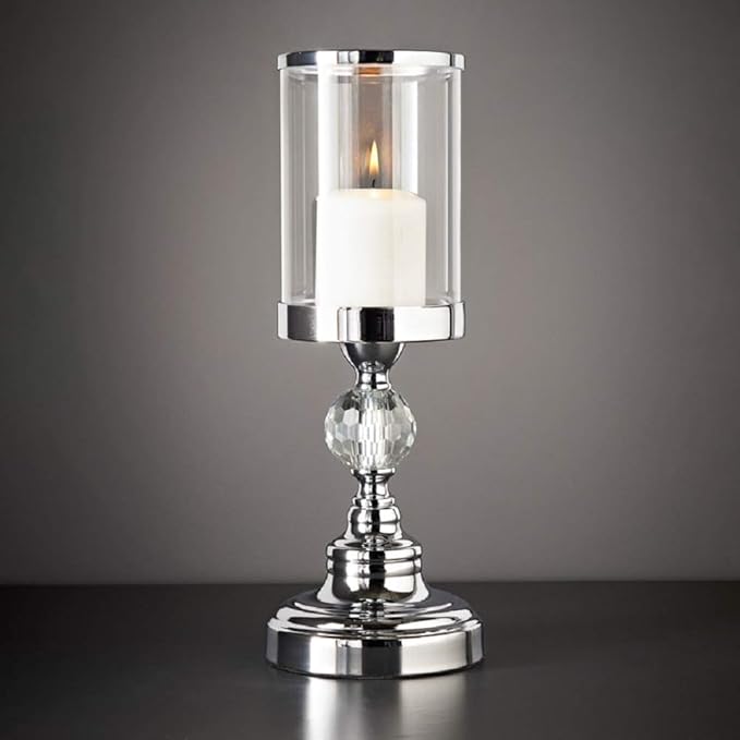 Karina Bailey crystal effect chrome candle holder