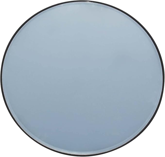 Black circular wall mirror 50cm