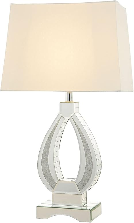 crystal mirrored table lamp crushed diamond diamante luxury bedside lighting