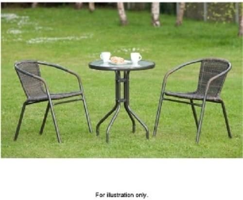 rattan garden bistro set outdoor seating glass table patio furniture