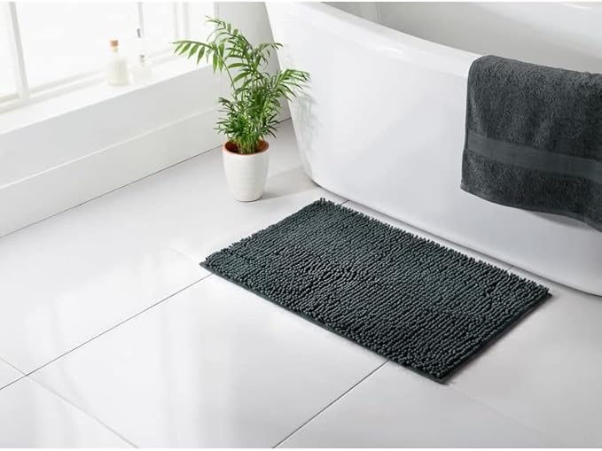 Microfibre noodle bath mat charcoal