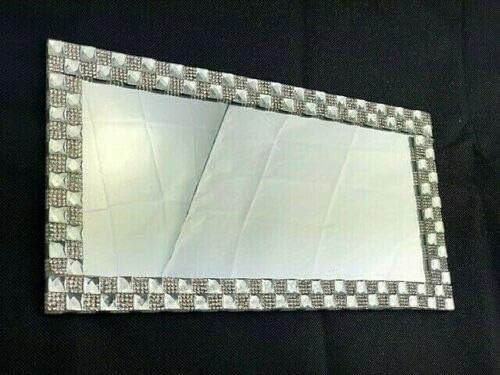32x16cm diamante lace mirrored candle plate