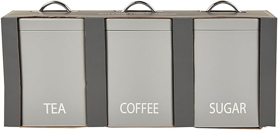 grey kitchen canister set tea coffee sugar storage jars modern kitchen