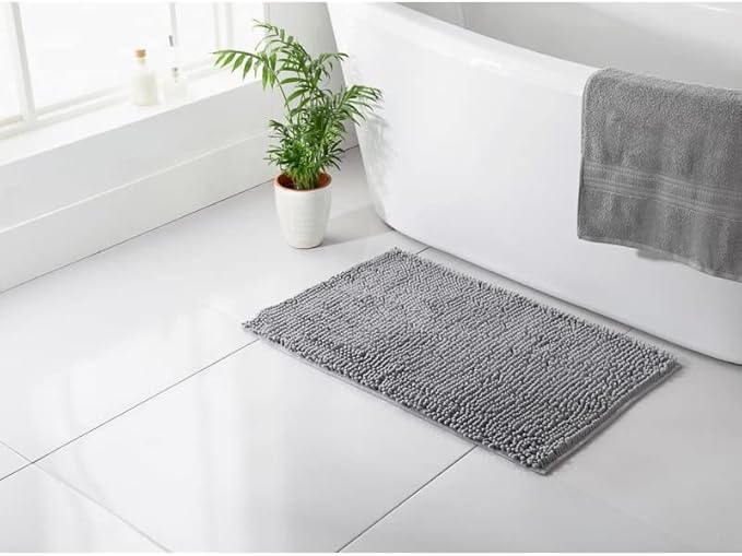 Microfibre bath mat non slip absorbent bathroom rug