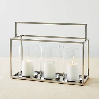Framed metal lantern nickel