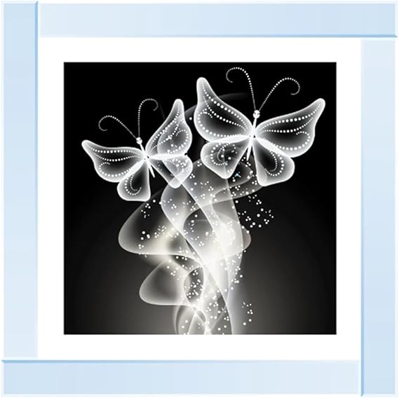 Butterfly glitter wall art mirrored frame