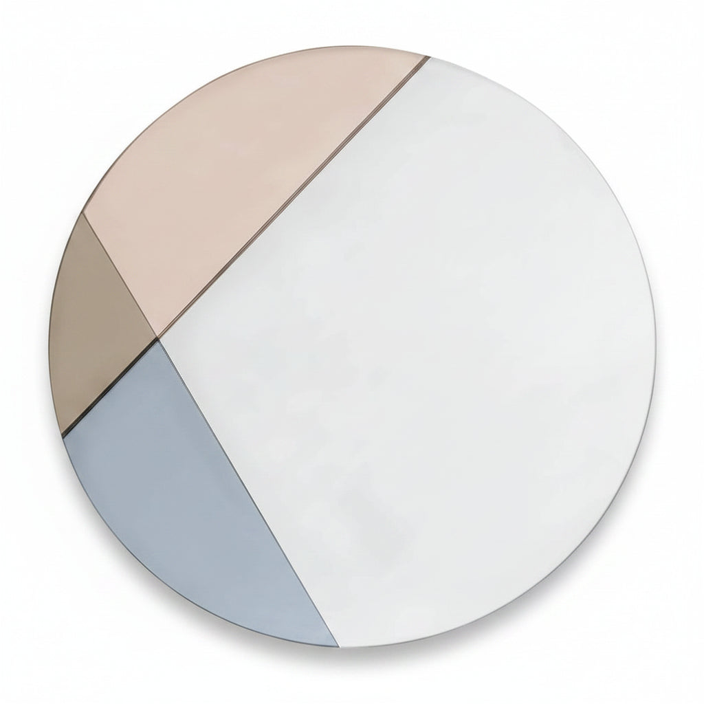 60cm large round multi-colour wall mirror