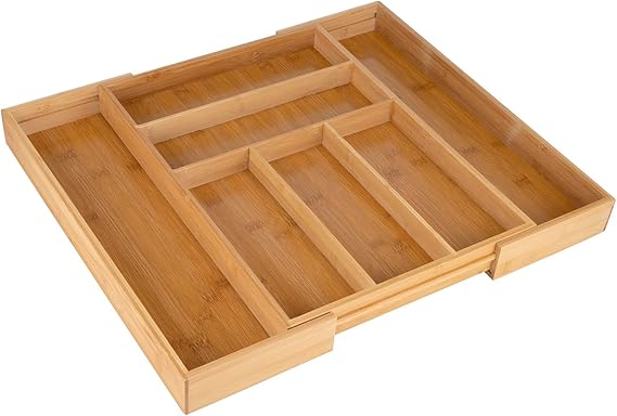 Large bamboo cutlery tray