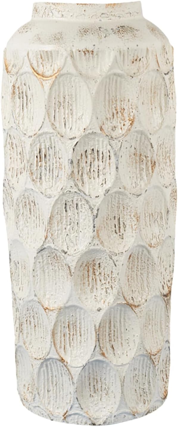 Tall white metal floor vase pampas grass decor