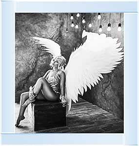 Angel glitter wall art mirrored frame decor