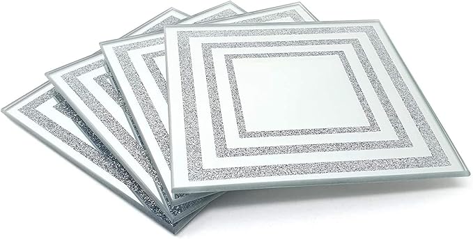 Glitter mirrored coasters placemat dining set