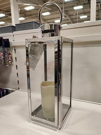 Modern LED stainless steel lantern 32cm