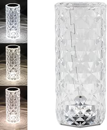 Carved crystal LED table lamp multi-color