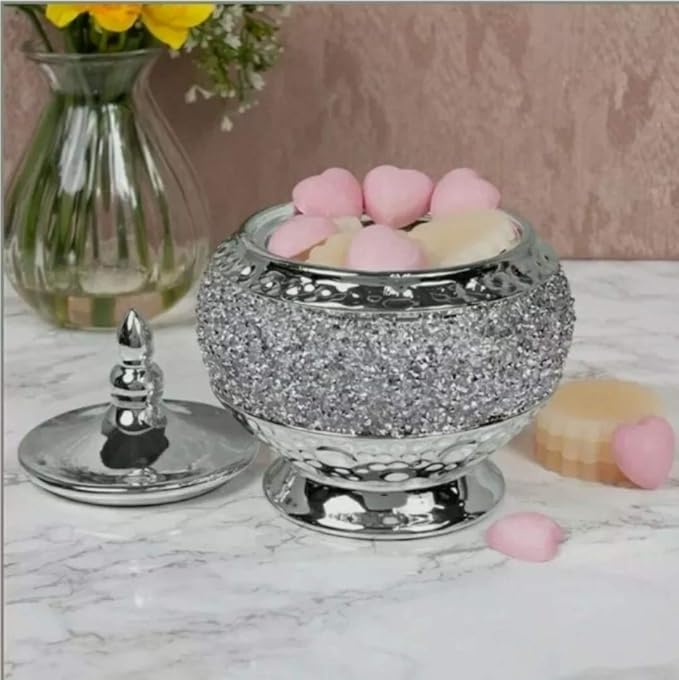 Silver sparkle diamante trinket bowl