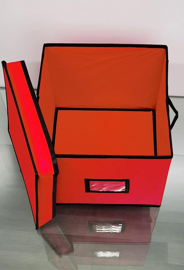 christmas decoration storage box red organiser