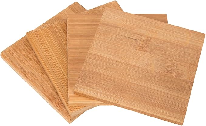 Bamboo placemats and coasters set natural design