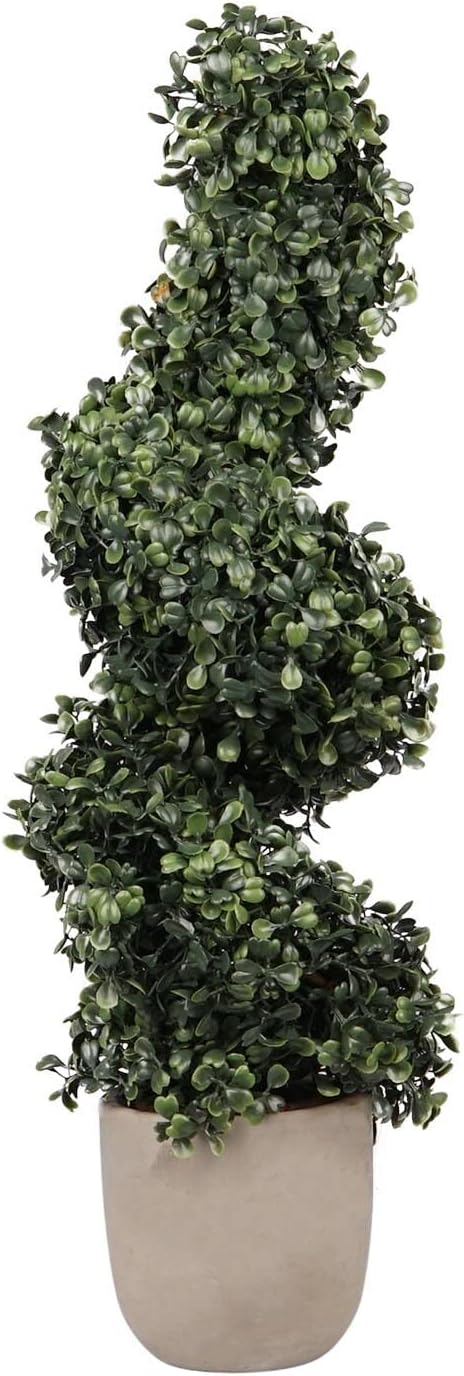 Faux spiral ivy plant in white ceramic pot indoor decor