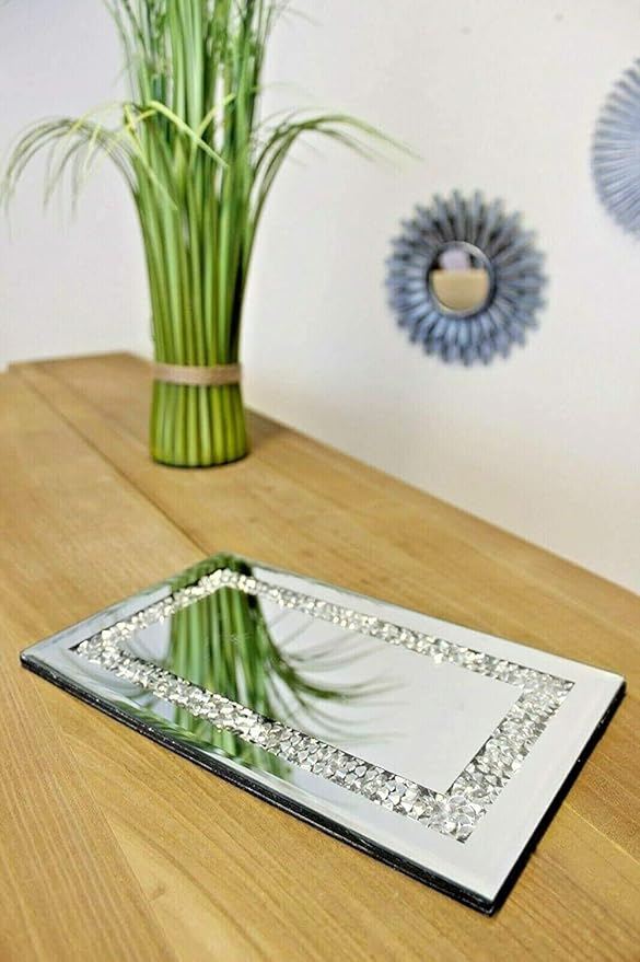 Mirrored candle tray display set