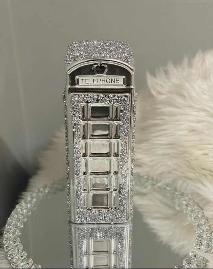 Crystal phone booth ornament crushed diamond decorative figurine
