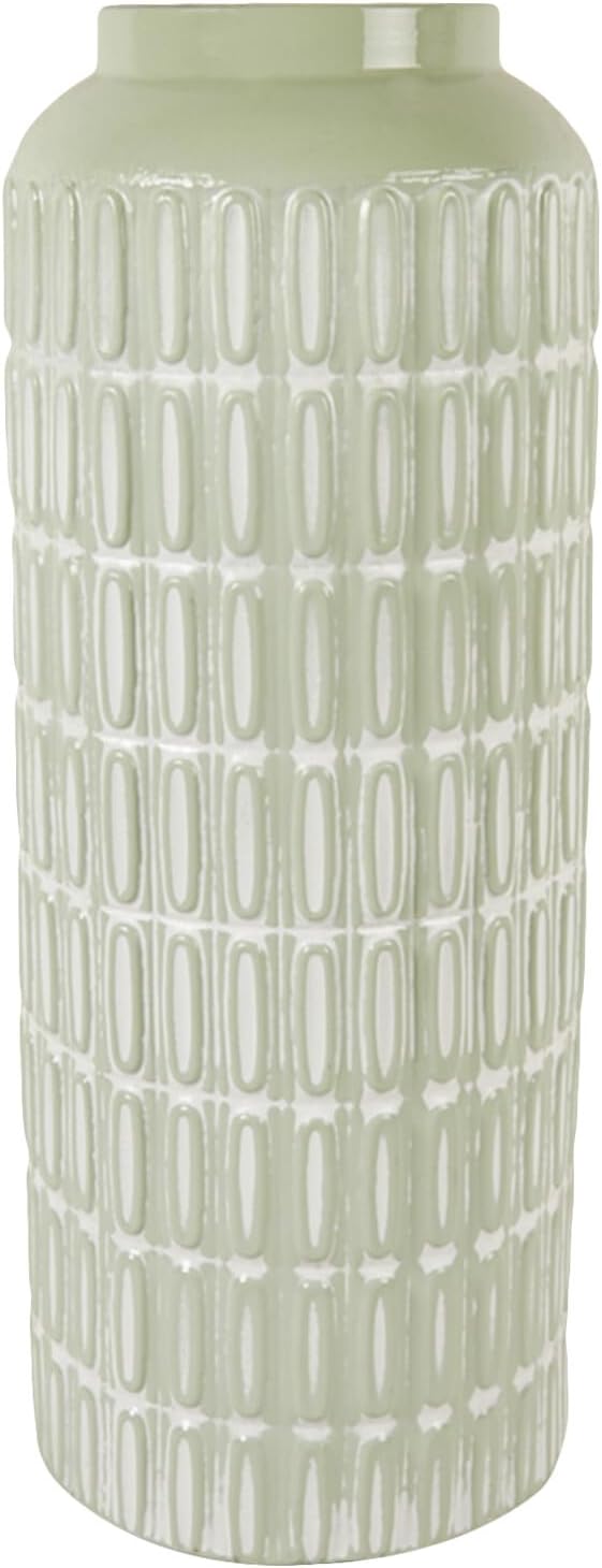 Tall green metal floor vase pampas grass decorative home decor