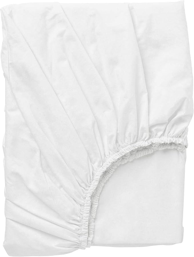 White cotton fitted sheet double bed bedding