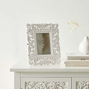 White lace wooden photo frame 4x6