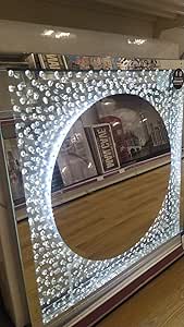 Floating crystal LED mirror silver
