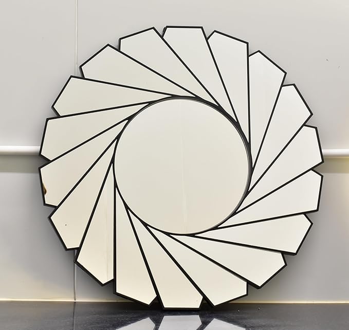 large round art deco swirl wall mirror modern living room decor