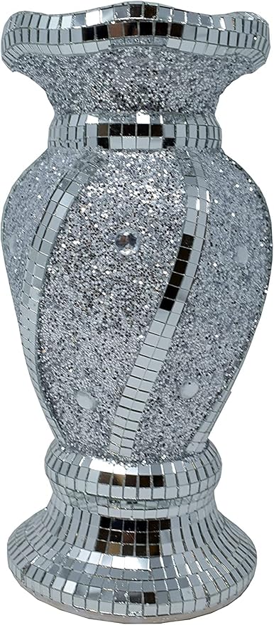 sparkle mirrored flower pot crushed crystal planter