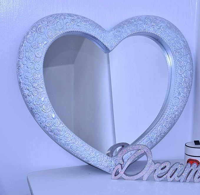 Antique heart shaped wall mirror elegant decor