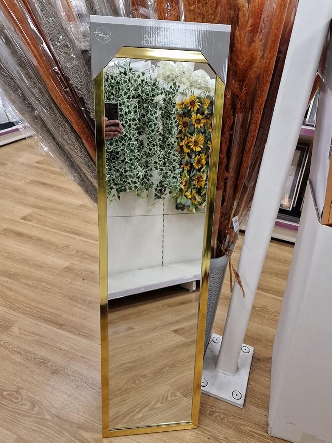 Gold over door full length mirror bedroom decor