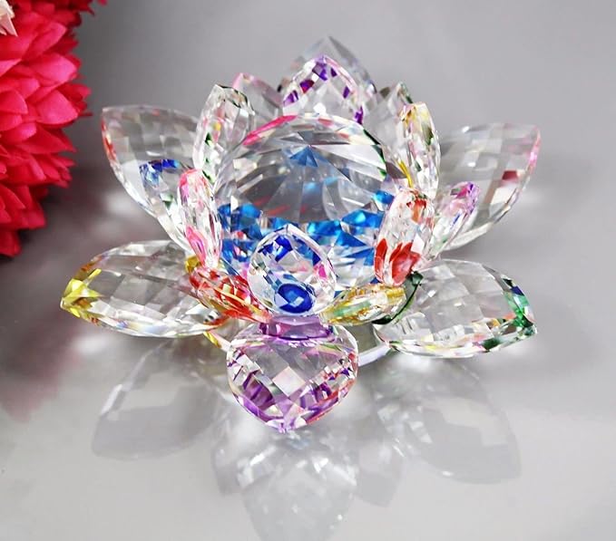 Crystal lotus flower ornament multicolour design