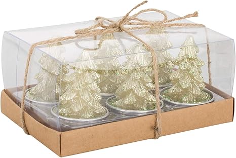 green glitter tree candles festive decor candles