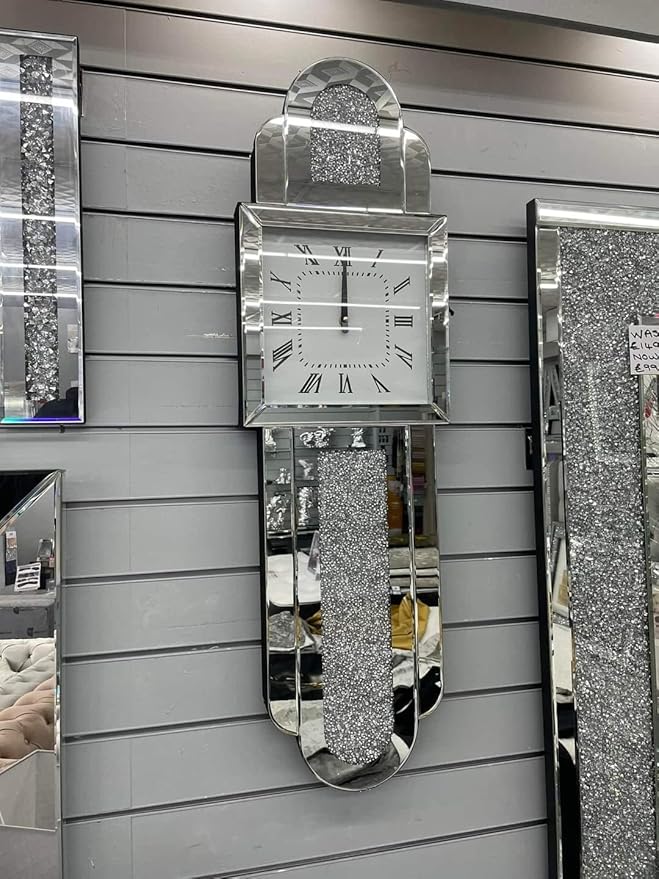 Sparkly diamond crush large wall clock
