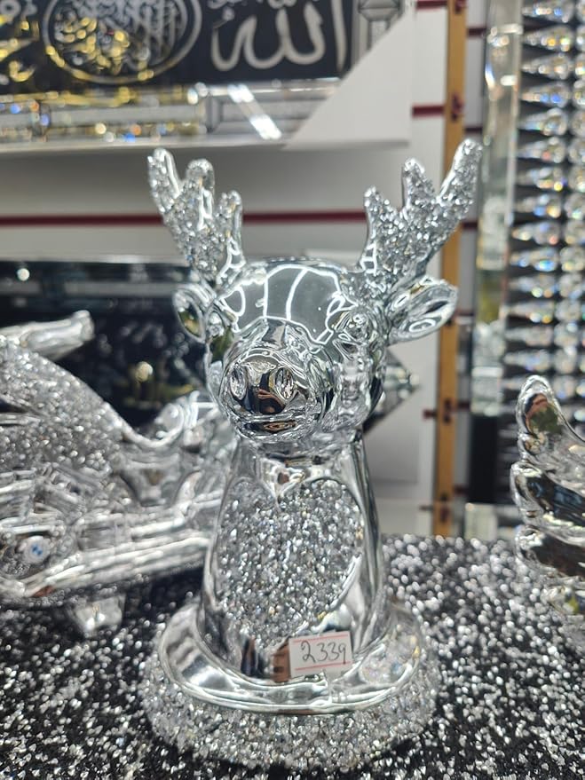 Silver reindeer ornament