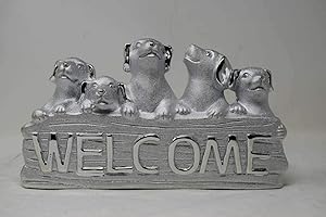 Welcome Home puppies crushed diamond ornament