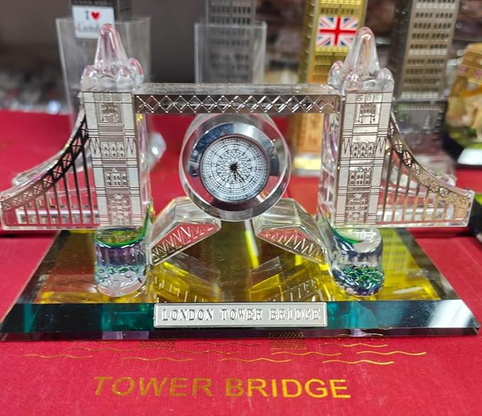 Tower Bridge glass ornament clock