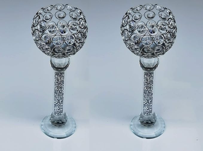 Chrome candle holder set tall design