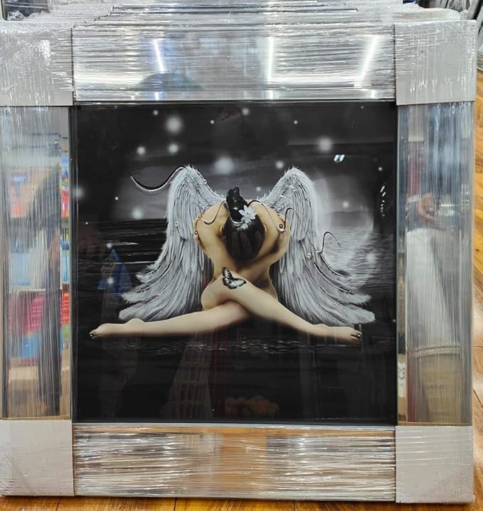 Liquid glitter wall art mirrored 55x55cm