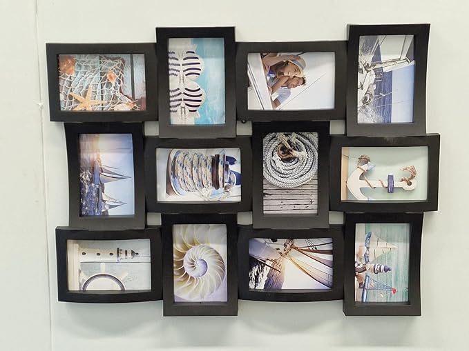 black multi aperture photo frame wall decor