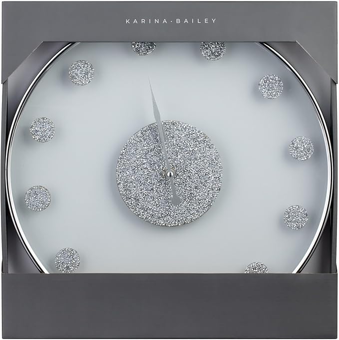 Luxury mirrored wall clock large round decorative clock