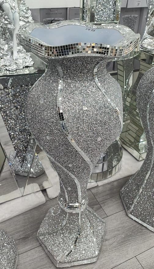 extra large crushed diamond mirrored floor vase luxury decor