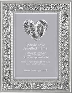 Jewelled Photo Frame Set 6x4 crystal picture frames wall or table