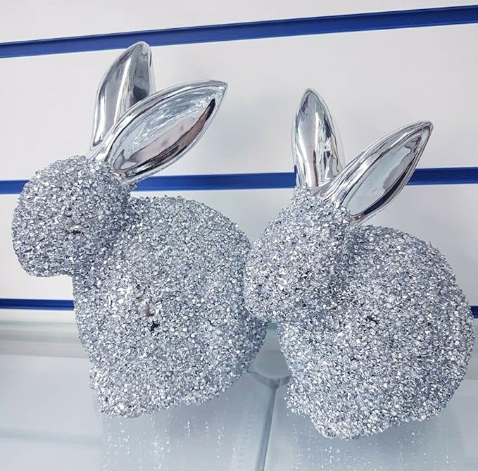 Crystal rabbit ornament set decorative design