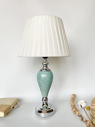 Teal base table lamp modern bedroom lighting decor