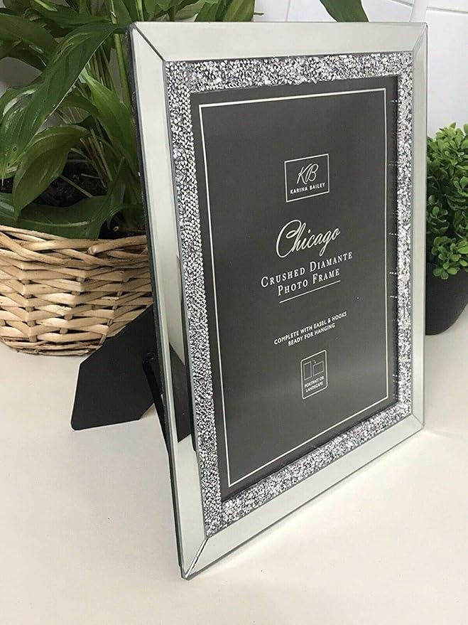 Crystal glass photo frame mirrored decor