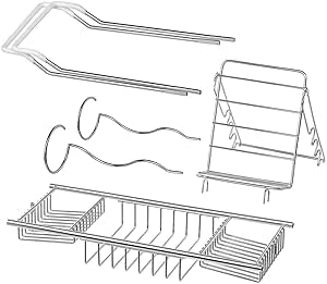Extendable stainless steel bathtub caddy tray